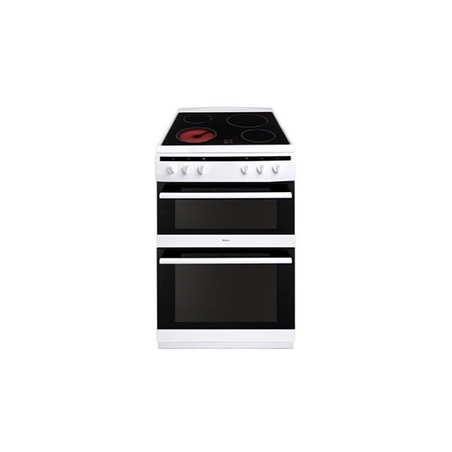 Amica AFC6550WH 60cm Freestanding Electric Double Oven with Ceramic Hob