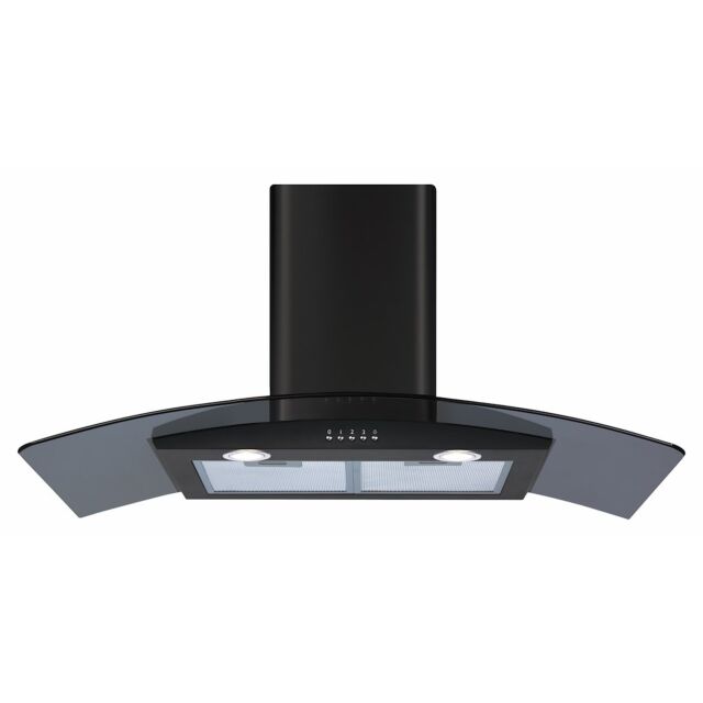 CDA ECP92BL 90cm Curved Glass Extractor