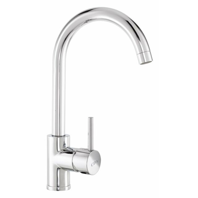 CDA TC57CH Side Single Lever Tap with Swan Neck Spout