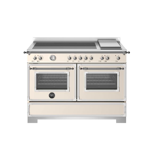 Bertazzoni HER125I2EAVT2 Heritage 120cm Range Cooker Twin Oven with Griddle Induction Ivory
