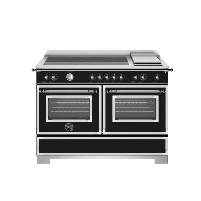 Bertazzoni HER125I2ENET2 Heritage 120cm Range Cooker Twin Oven with Griddle Induction Matt Black