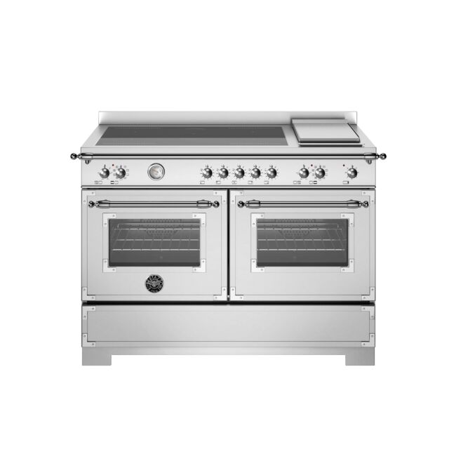 Bertazzoni HER125I2EXT2 Heritage 120cm Range Cooker Twin Oven with Griddle Induction Stainless Steel