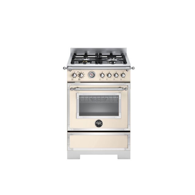 Bertazzoni HER64L1EAVT2 Heritage 60cm Range Cooker Single Oven Dual Fuel Ivory