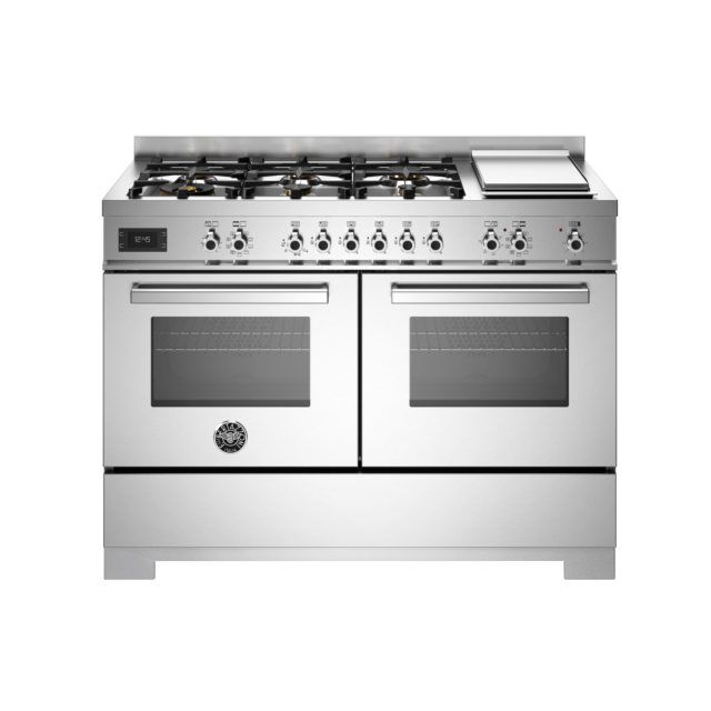 Bertazzoni PRO126G2EXT2 Professional 120cm Range Cooker Twin Oven Dual Fuel Stainless Steel
