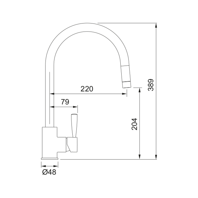 FRANKE 115.0280.225 Fuji Pull Out Nozzle