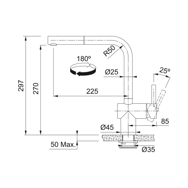 FRANKE 115.0669.321 Atlas Neo Sensor Pull-Out Nozzle Tap