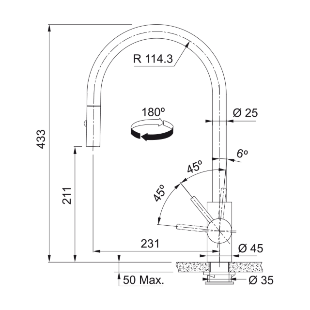 FRANKE 115.0689.094 Eos Neo Pull-Down Spray