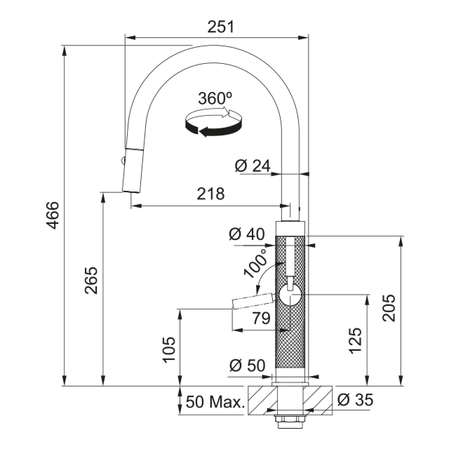 FRANKE 115.0711.558 Mythos Masterpiece J Pul Down Spray