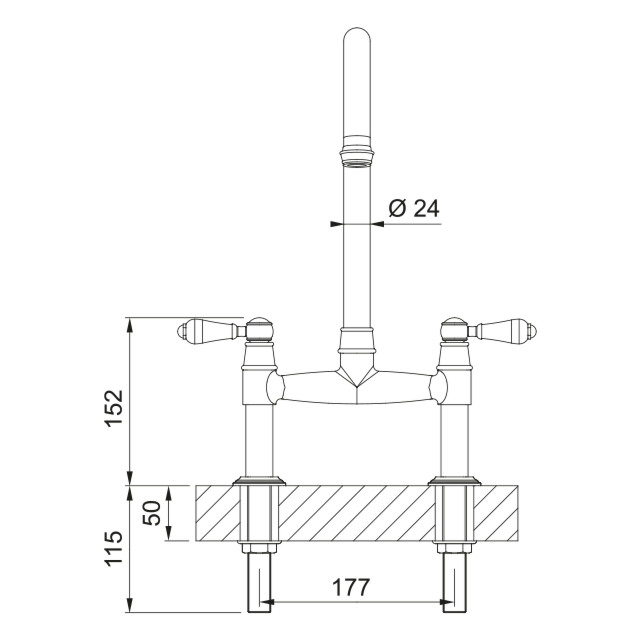FRANKE 115.0712.046 Gloriana Classic Bridge Lever