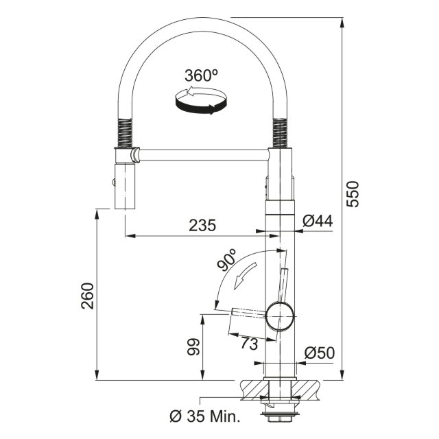 FRANKE 120.0621.230 Vital Capsule Filter 3-in-1 Semi-Pro Tap