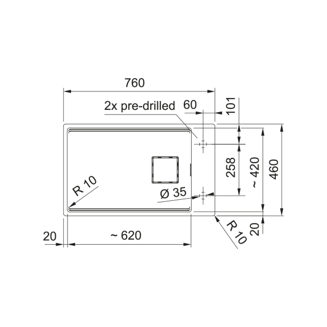 FRANKE 125.0633.721 KNG 110 62