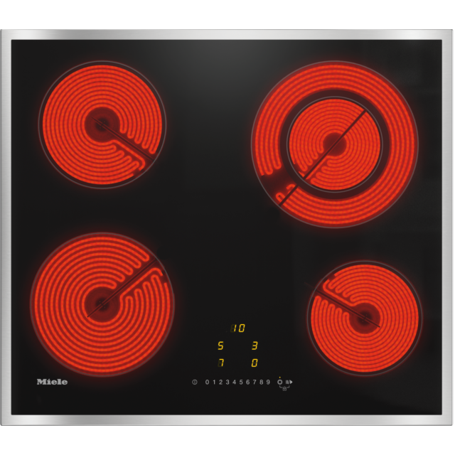 Miele KM 6520 FR 574mm wide, 4 zone ceramic hob inlcuding one vario zone, EasySelect, Timer, Stop&Go