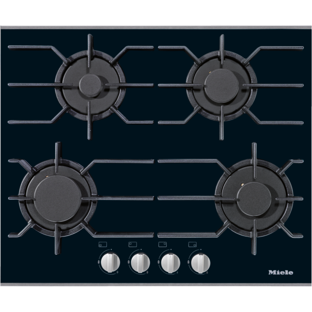 Miele KM3010 626mm wide, 4 zone gas hob - ceramic base