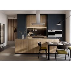 Smeg KBTI9L4VN 90cm Island Hood, Stainless Steel with Black Glass Facia Auto