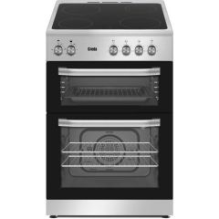 CREDA CP60TCS 60Cm Freestanding Ceramic Twin Cavity Cooker Silver